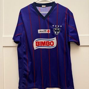 Rayados Monterrey Soccer Jersey Blue Red Striped Bimbo Mexico Men’s M/L